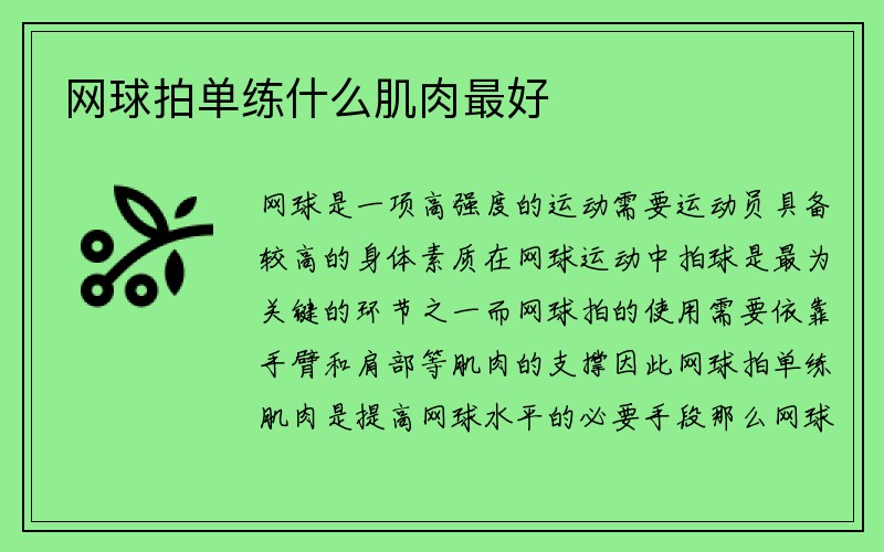 网球拍单练什么肌肉最好